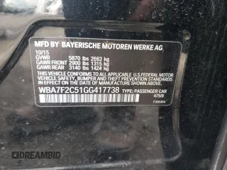 2016 BMW 7 Series 750i xDrive z VIN WBA7F2C51GG417738, wystawiony jako Copart lot #45840985 z przebiegiem 136 058 mil mil oraz Szkoda całkowita • Salvage title. Historia ofert i sprzedaży dostępna na DreamBid. Obrazek 12.
