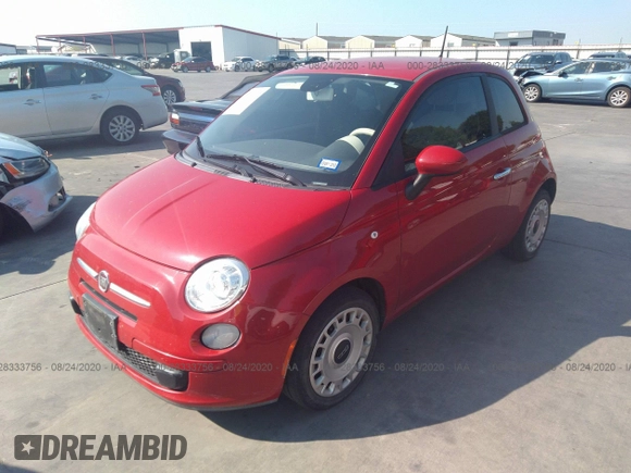 2013 FIAT 500 Pop with VIN 3C3CFFARXDT739174, listed as a IAAI auction lot 28333756 with 32,884 mi miles. Bid and sale history available at carsss.com. Image 2.