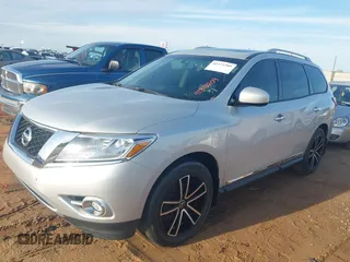 2013 Nissan Pathfinder SV with VIN 5N1AR2MM8DC623367, listed as a IAAI auction lot 41372209 with 183,636 mi miles. Bid and sale history available at carsss.com. Image 2.