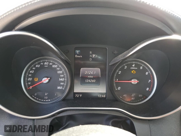 2015 Mercedes-Benz C-Class C 300 Luxury with VIN 55SWF4KB5FU019618, listed as a Copart auction lot 48504765 with 124,260 mi miles and Salvage Title. Bid and sale history available at carsss.com. Image 9.