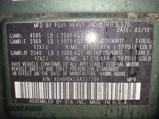 2010 Subaru Outback Limited Power Moon с VIN 4S4BRBKC6A3372097, выставлен на аукционе IAAI как лот 41318191 с пробегом 135 935 миль миль и . История ставок и продаж доступна на DreamBid. Изображение 9.