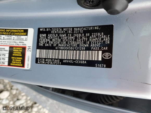 2011 Toyota Camry Hybrid with VIN 4T1BB3EK5BU131298, listed as a Copart auction lot 47738255 with 176,707 mi miles and Salvage Title. Bid and sale history available at carsss.com. Image 14.