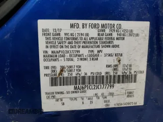 2018 Ford EcoSport SES z VIN MAJ6P1CL2JC177799, wystawiony jako Copart lot #52982915 z przebiegiem Nie podano mil oraz Nie do naprawy • Non repairable. Historia ofert i sprzedaży dostępna na DreamBid. Obrazek 16.