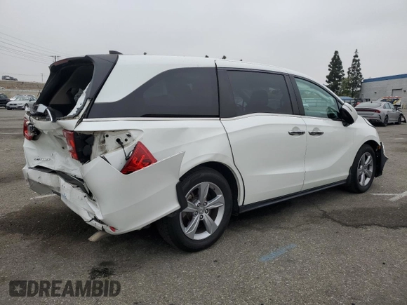 2020 Honda Odyssey EX with VIN 5FNRL6H57LB038073, listed as a Copart auction lot 54979525 with 38,114 mi miles and Salvage title. Bid and sale history available at DreamBid. Image 3.