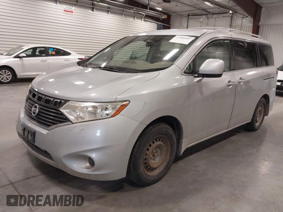2012 Nissan Quest SL with VIN JN8AE2KP3C9031002, listed as a IAAI auction lot 42000087 with 107,595 mi miles. Bid and sale history available at carsss.com. Image 2.