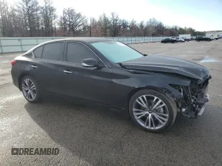 2023 Infiniti Q50 SENSORY with VIN JN1EV7CR1PM543311, listed as a Copart auction lot 49888555 with 15,748 mi miles and Salvage Title. Bid and sale history available at carsss.com. Image 4.