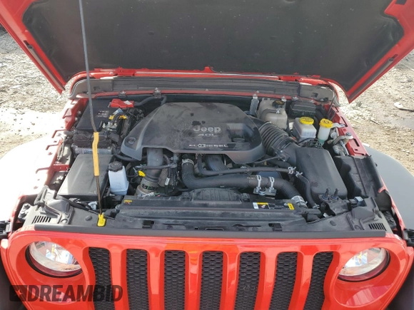 2022 Jeep Wrangler Unlimited Willys with VIN 1C4HJXDM4NW252778, listed as a Copart auction lot 72534664 with 20,014 mi miles and Salvage Title. Bid and sale history available at DreamBid. Image 11.