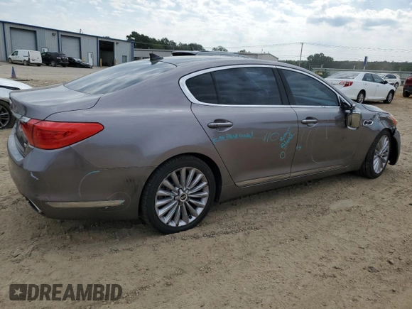 2015 Kia K900 Luxury with VIN KNALW4D42F6020253, listed as a Copart auction lot 72138934 with 112,947 mi miles and Salvage Title. Bid and sale history available at carsss.com. Image 3.