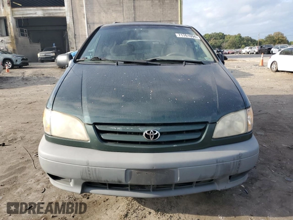 2001 Toyota Sienna LE with VIN 4T3ZF13C51U345619, listed as a Copart auction lot 71761094 with 165,000 mi miles and Salvage Title. Bid and sale history available at carsss.com. Image 5.