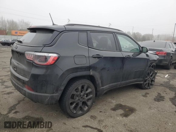 2021 Jeep Compass 80th Anniversary with VIN 3C4NJDEB0MT594957, listed as a Copart auction lot 88658715 with 87,360 mi miles and Salvage title. Bid and sale history available at DreamBid. Image 3.