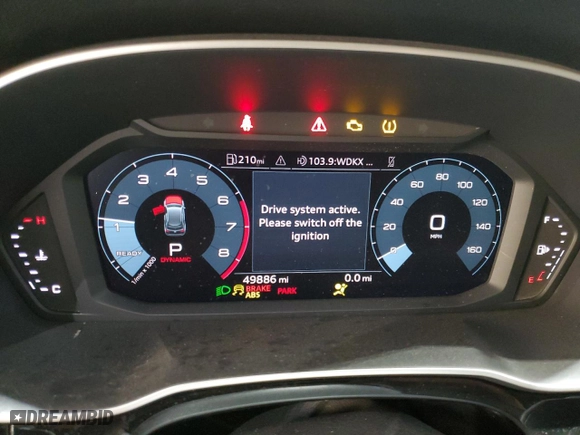2022 Audi Q3 Premium with VIN WA1AUCF33N1002302, listed as a Copart auction lot 51973985 with 49,886 mi miles and Salvage Title. Bid and sale history available at carsss.com. Image 9.