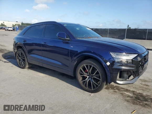 2021 Audi Q8 Premium Plus z VIN WA1EVAF17MD040579, wystawiony jako Copart lot #51805705 z przebiegiem 32 901 mil mil oraz Tytuł czysty. Historia ofert i sprzedaży dostępna na DreamBid. Obrazek 4.