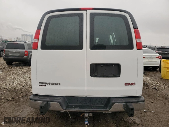 2022 GMC Savana Cargo Van with VIN 1GTW7AFP8N1147653, listed as a Copart auction lot 49812315 with 23,887 mi miles and Salvage Title. Bid and sale history available at carsss.com. Image 6.