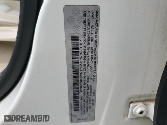 2011 Volkswagen Jetta SE with VIN 3VWDX7AJ3BM320522, listed as a Copart auction lot 60617095 with 164,863 mi miles and Salvage title. Bid and sale history available at DreamBid. Image 13.