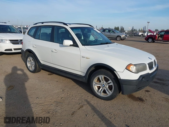 2004 BMW X3 3.0i with VIN WBXPA93454WC34741, listed as a IAAI auction lot 41728485 with 268,922 mi miles. Bid and sale history available at carsss.com. Image 1.