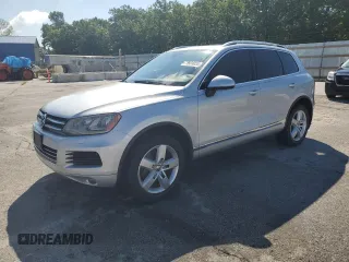 2014 Volkswagen Touareg Lux with VIN WVGEF9BP1ED012267, listed as a Copart auction lot 58924055 with 81,009 mi miles and Salvage title. Bid and sale history available at DreamBid. Image 1.