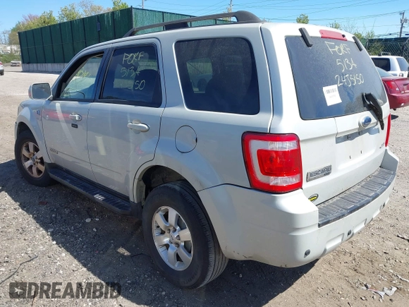 2008 Ford Escape Limited with VIN 1FMCU941X8KE85560, listed as a IAAI auction lot 42166186 with Not provided miles and . Bid and sale history available at DreamBid. Image 3.