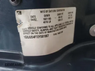 2002 Saturn LS z VIN 1G8JU54F72Y581967, wystawiony jako Copart lot #74521994 z przebiegiem 215 018 mil mil oraz Szkody całkowita. Historia ofert i sprzedaży dostępna na DreamBid. Obrazek 12.