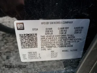 2025 Chevrolet TrailBlazer LT with VIN KL79MPSL7SB061636, listed as a Copart auction lot 50402925 with 13,957 mi miles and Salvage Title. Bid and sale history available at DreamBid. Image 13.
