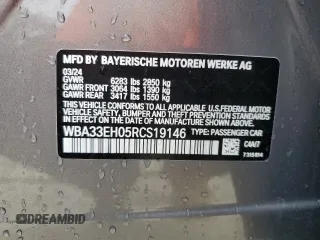 2024 BMW 7 Series 740i xDrive with VIN WBA33EH05RCS19146, listed as a Copart auction lot 45512345 with 22,825 mi miles and Salvage Title. Bid and sale history available at carsss.com. Image 13.