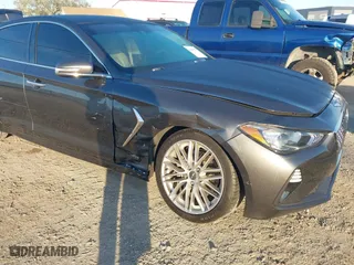 2020 Genesis G70 2.0T with VIN KMTG64LA6LU059951, listed as a IAAI auction lot 41683671 with 43,852 mi miles. Bid and sale history available at carsss.com. Image 6.