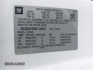 2011 Chevrolet Express Cargo with VIN 1GCSGAFX6B1144874, listed as a IAAI auction lot 41868850 with 201,347 mi miles and . Bid and sale history available at DreamBid. Image 9.