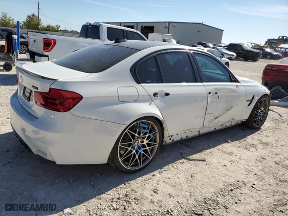 2018 BMW M3 with VIN WBS8M9C59J5J79901, listed as a Copart auction lot 79858224 with 35,555 mi miles and Salvage Title. Bid and sale history available at carsss.com. Image 3.