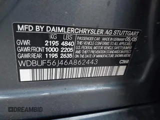 2006 Mercedes-Benz E-Class 3.5L with VIN WDBUF56J46A862443, listed as a IAAI auction lot 41877924 with 17,920 mi miles. Bid and sale history available at carsss.com. Image 9.