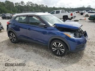 2018 Nissan Kicks S with VIN 3N1CP5CU2JL522298, listed as a Copart auction lot 55402225 with 99,563 mi miles and Salvage title. Bid and sale history available at DreamBid. Image 4.