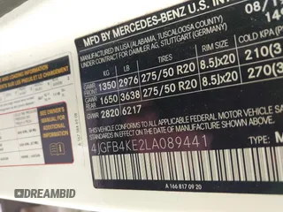 2020 Mercedes-Benz GLE 350 with VIN 4JGFB4KE2LA089441, listed as a IAAI auction lot 41794630 with 67,358 mi miles and . Bid and sale history available at DreamBid. Image 9.