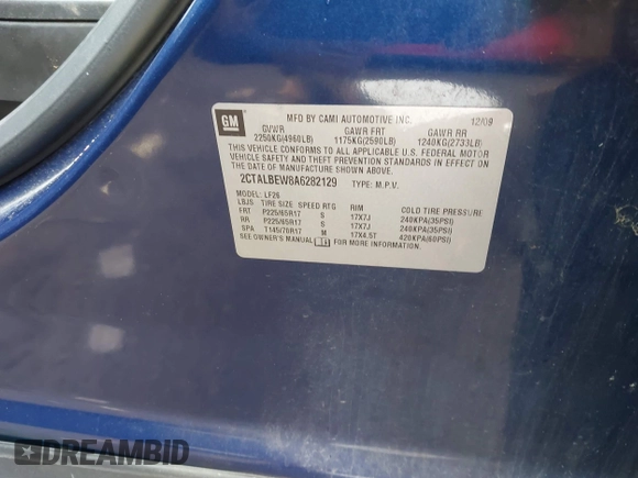 2010 GMC Terrain SLE-1 z VIN 2CTALBEW8A6282129, wystawiony jako IAAI lot #41965713 z przebiegiem 187 897 mil mil oraz . Historia ofert i sprzedaży dostępna na DreamBid. Obrazek 9.