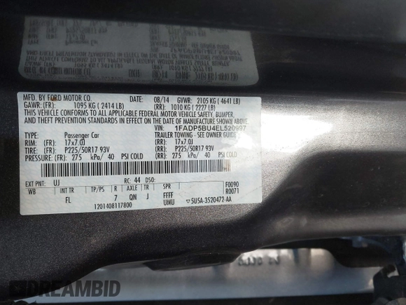 2014 Ford C-Max SEL with VIN 1FADP5BU4EL520997, listed as a IAAI auction lot 41862453 with 153,587 mi miles and . Bid and sale history available at DreamBid. Image 9.
