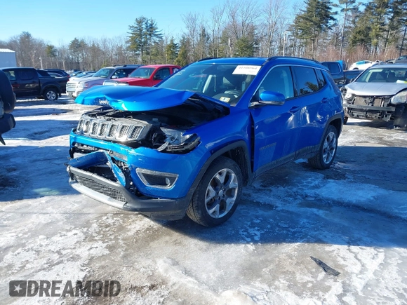 2020 Jeep Compass Limited with VIN 3C4NJDCB1LT147961, listed as a IAAI auction lot 41508964 with 74,613 mi miles. Bid and sale history available at carsss.com. Image 17.