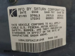 2004 Saturn ION ION 3 z VIN 1G8AL52F54Z101248, wystawiony jako IAAI lot #42052485 z przebiegiem 174 572 mil mil oraz . Historia ofert i sprzedaży dostępna na DreamBid. Obrazek 9.