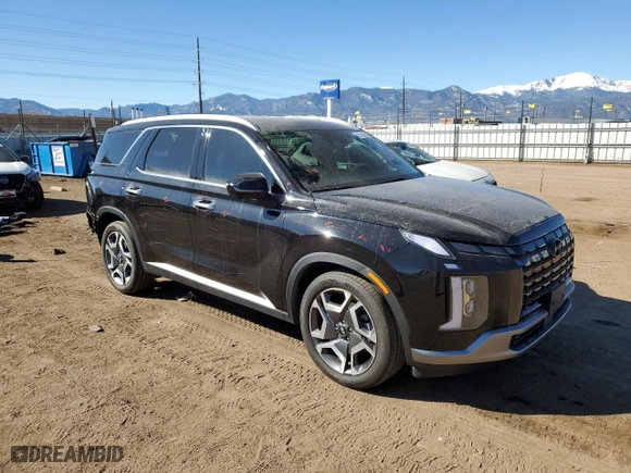 2024 Hyundai Palisade Limited with VIN KM8R5DGE7RU664993, listed as a Copart auction lot 43752965 with 15,599 mi miles and Salvage Title. Bid and sale history available at carsss.com. Image 4.