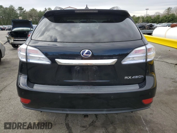 2011 Lexus RX 450h with VIN JTJBC1BA8B2043548, listed as a Copart auction lot 50727405 with 157,839 mi miles and Salvage Title. Bid and sale history available at DreamBid. Image 6.