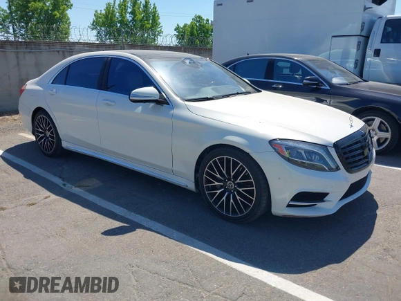 2015 Mercedes-Benz S 550 with VIN WDDUG8CBXFA185479, listed as a IAAI auction lot 42238690 with 120,552 mi miles and . Bid and sale history available at carsss.com. Image 1.