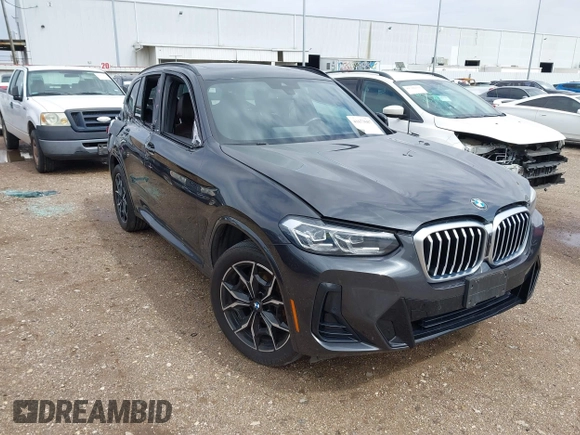 2024 BMW X3 sDrive30i with VIN 5UX43DP07R9V39275, listed as a IAAI auction lot 41673687 with 21,887 mi miles and . Bid and sale history available at DreamBid. Image 1.