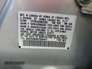 2007 Acura MDX Technology with VIN 2HNYD28487H518447, listed as a Copart auction lot 52040255 with 182,638 mi miles and Clean Title. Bid and sale history available at carsss.com. Image 13.