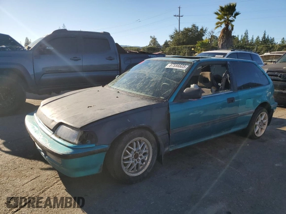 1991 Honda Civic z VIN 2HGED7366MH518166, wystawiony jako Copart lot #87556605 z przebiegiem Nie podano mil oraz Szkoda całkowita • Salvage title. Historia ofert i sprzedaży dostępna na DreamBid. Obrazek 1.