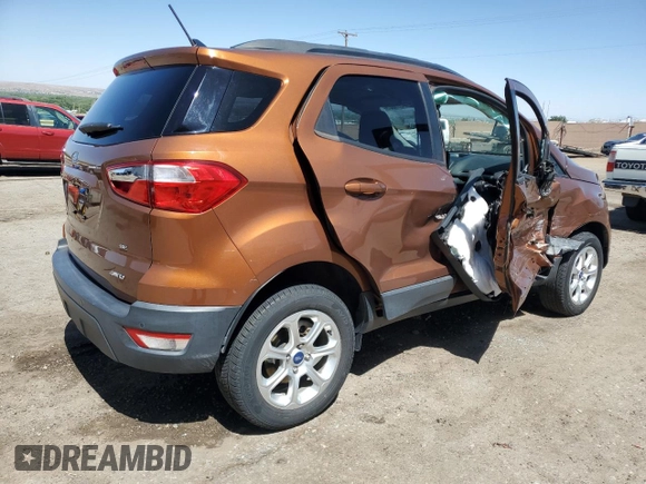2018 Ford EcoSport SE z VIN MAJ6P1UL5JC197091, wystawiony jako Copart lot #56600885 z przebiegiem 38 959 mil mil oraz Szkoda całkowita • Salvage title. Historia ofert i sprzedaży dostępna na DreamBid. Obrazek 3.
