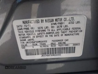 2012 Infiniti G37 Sedan Journey with VIN JN1CV6AP3CM624002, listed as a IAAI auction lot 42019515 with 176,910 mi miles. Bid and sale history available at carsss.com. Image 9.
