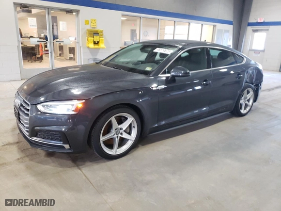 2018 Audi A5 Sportback Premium Plus with VIN WAUENCF5XJA075907, listed as a Copart auction lot 48514925 with 62,761 mi miles and Salvage Title. Bid and sale history available at carsss.com. Image 1.