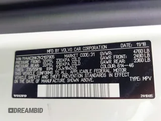 2019 Volvo XC40 Momentum z VIN YV4AC2HK7K2107905, wystawiony jako IAAI lot #40556146 z przebiegiem Nie podano mil oraz . Historia ofert i sprzedaży dostępna na DreamBid. Obrazek 9.