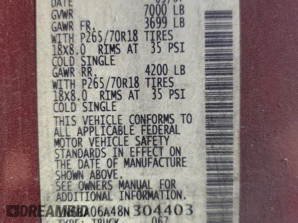2008 Nissan Titan SE with VIN 1N6BA06A48N304403, listed as a Copart auction lot 52361925 with 194,781 mi miles and Salvage Title. Bid and sale history available at carsss.com. Image 13.