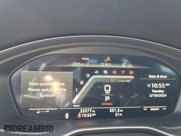 2021 Audi S4 Prestige with VIN WAUC4AF42MA086765, listed as a Copart auction lot 47135004 with 33,577 mi miles and Salvage Title. Bid and sale history available at carsss.com. Image 9.