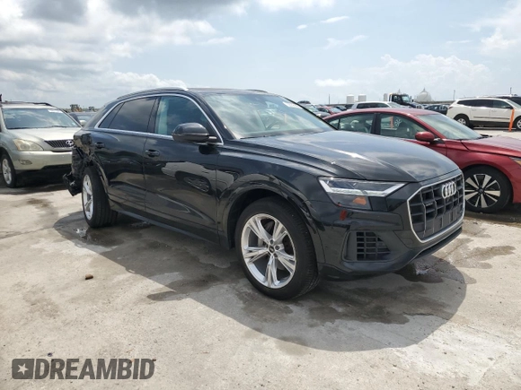 2022 Audi Q8 Premium with VIN WA1AVBF11ND020639, listed as a Copart auction lot 58058925 with 21,987 mi miles and Salvage title. Bid and sale history available at DreamBid. Image 4.