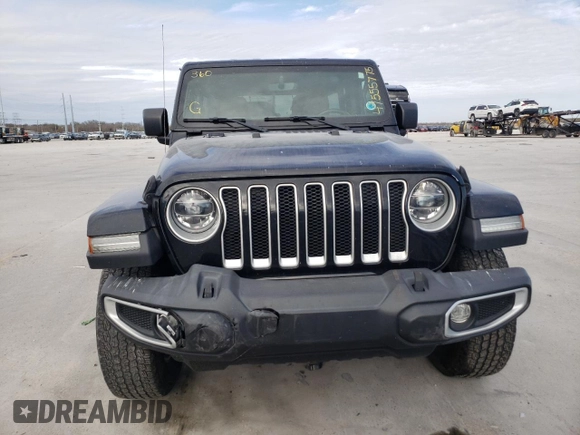 2022 Jeep Wrangler Unlimited Sahara with VIN 1C4HJXEG3NW248021, listed as a Copart auction lot 47555775 with 31,479 mi miles and Salvage Title. Bid and sale history available at DreamBid. Image 5.