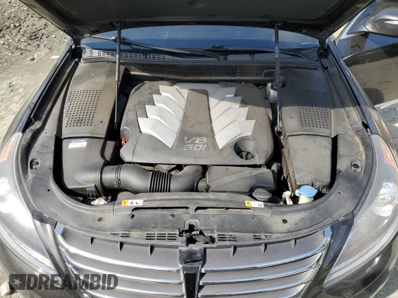 2015 Hyundai Equus Signature with VIN KMHGH4JH0FU094641, listed as a Copart auction lot 46904905 with 124,190 mi miles and Salvage Title. Bid and sale history available at DreamBid. Image 11.