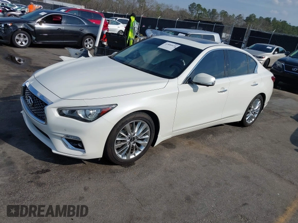 2021 Infiniti Q50 3.0t LUXE with VIN JN1EV7BP3MM700462, listed as a IAAI auction lot 41800539 with 55,866 mi miles. Bid and sale history available at carsss.com. Image 17.